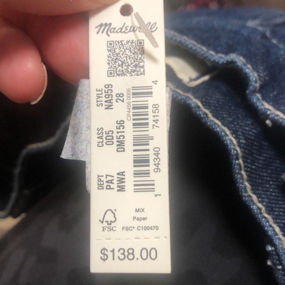 NWT! Madewell Workwear Collection Relaxed Surplus Jeans- size 28 - Picture 7 of 7